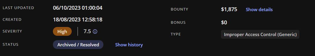 image de BROKEN ACCESS CONTROL lead to leak all users sensitive data in Company database, including emails